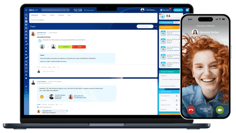 Interface Bitrix24 - Dashboard Principal